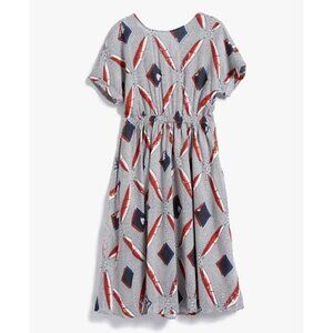 Re:named Black/Red Abstract print Backless Short Sleeve A-Line Sundress